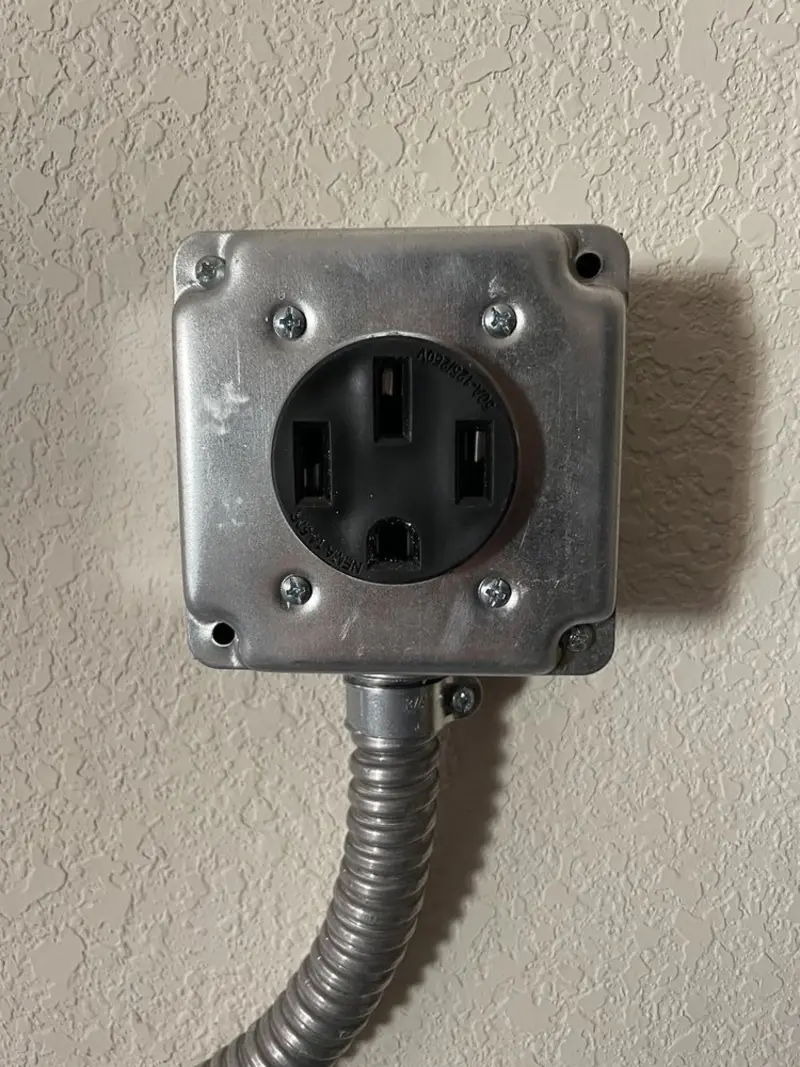 NEMA 14-50 outlet installed for Smart Home Electrical in Handy